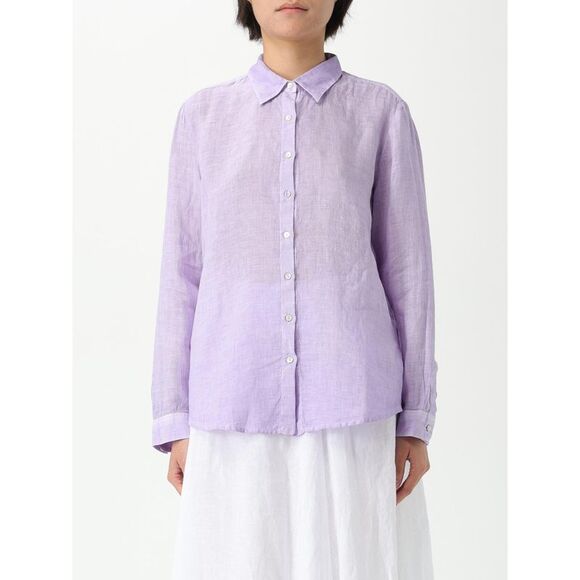 120% Lino Shirt Woman Lilac